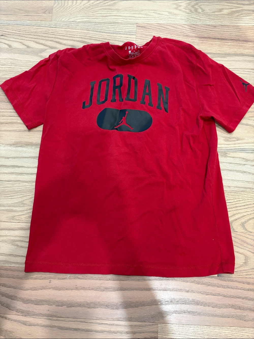 Jordan Red Short-Sleeve Tee with Black Logo